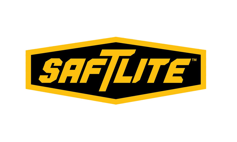 (Saftlite Logo) The light design of a cool operating fluorescent lamp and all electrical components inside the light fixture protected by a hard outer tube and soft end caps necessitated a brand name that indicated the newfound safety.