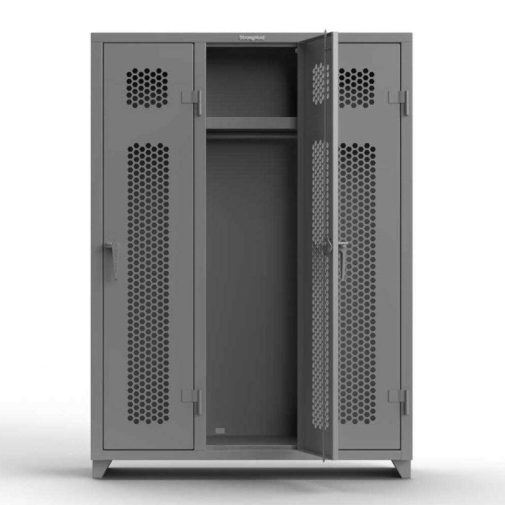 Extra Heavy Duty 14 GA Ventilated Locker with Shelf and Hanger - Strong Hold