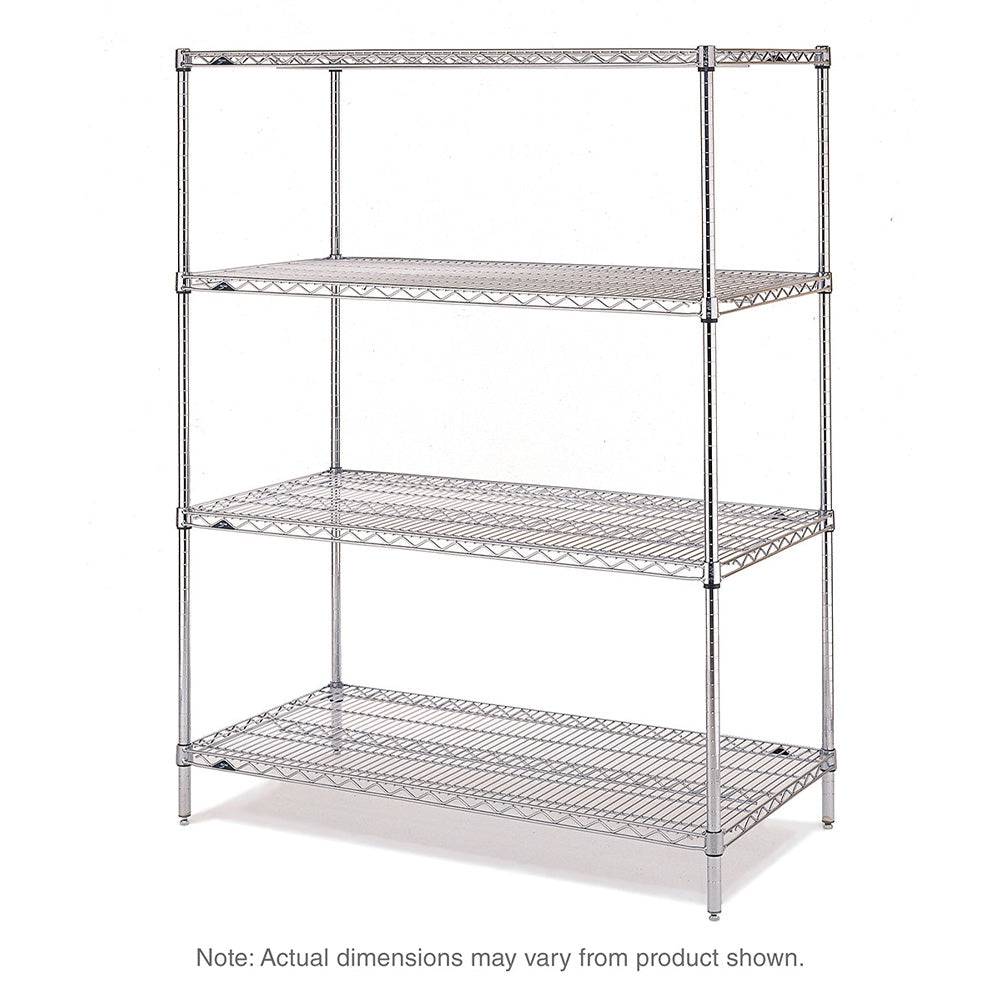 Metro - Super Erecta 4-Shelf Industrial Wire Shelving Starter Unit (Brite) - Metro