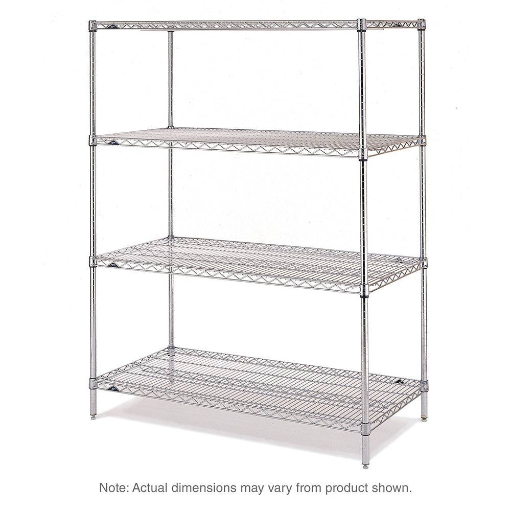 Metro - Super Erecta 4-Shelf Industrial Wire Shelving Starter Unit (Chrome) - Metro