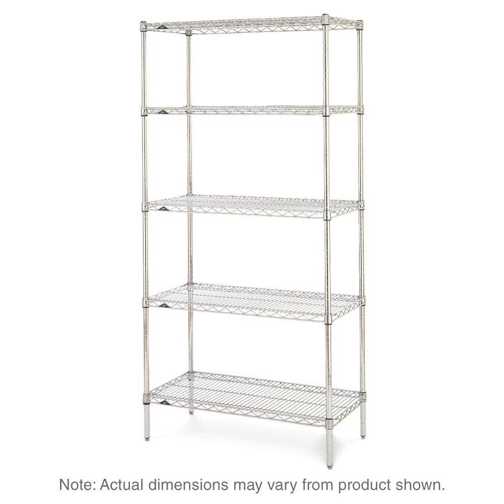 Metro - Super Erecta 5-Shelf Industrial Wire Shelving Starter Unit (Chrome) - Metro