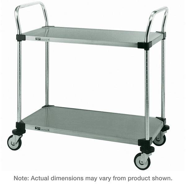 Metro - MW Series Utility Cart With Solid Stainless Steel Shelves - Metro