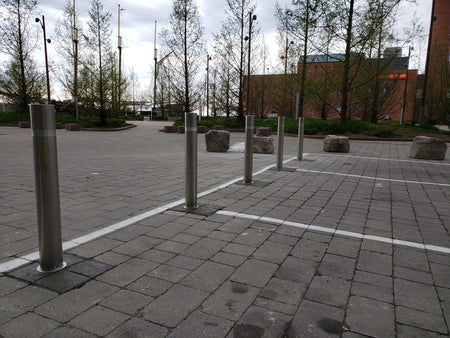 4.5" Fixed Stainless Steel Bollard - Embedded Installation - 35.5" Height - 316 Grade - ANNT Bollards