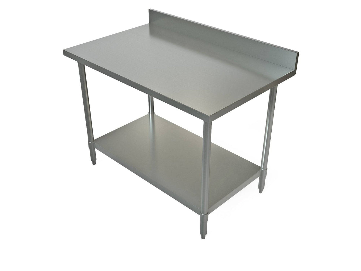 Work Table Stainless Steel Top with Backsplash - Tarrison