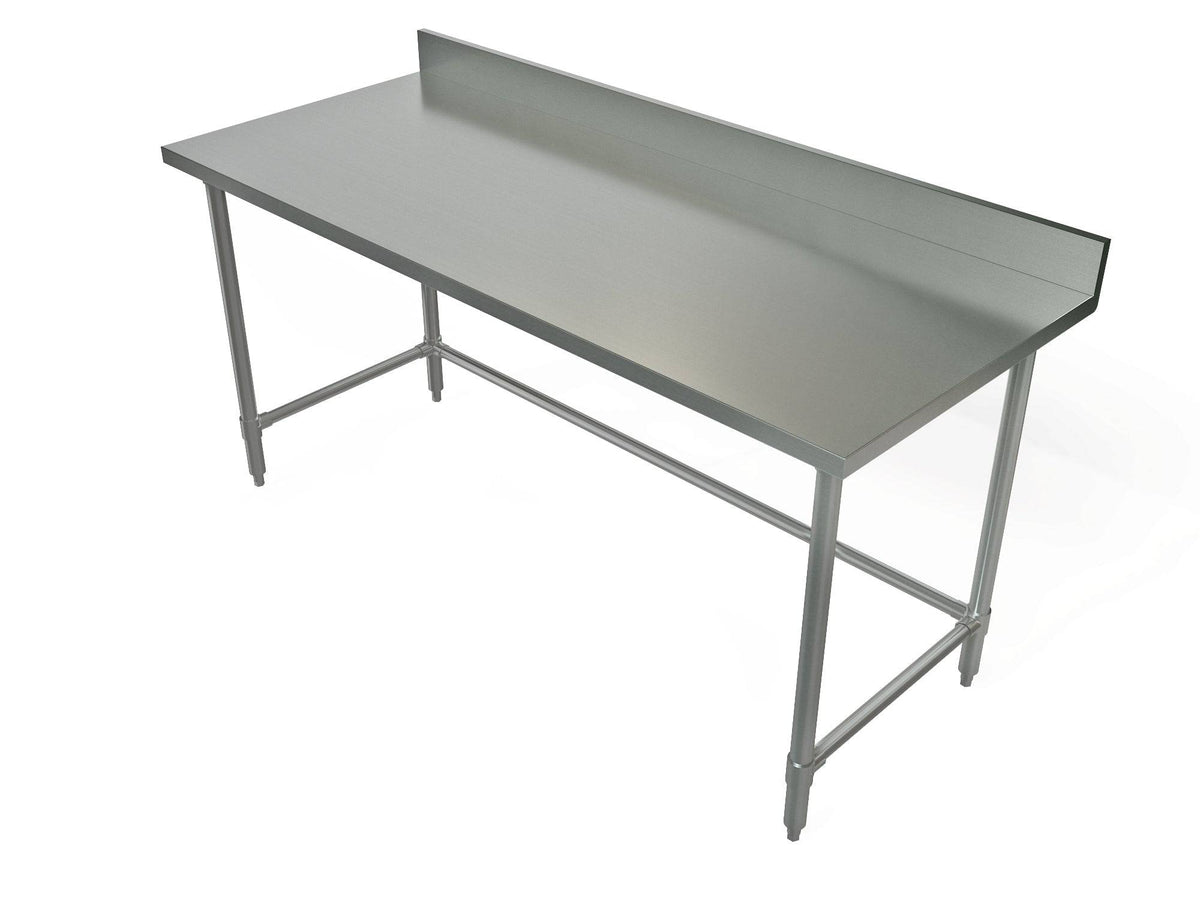 Work Table Stainless Steel Top with Backsplash - Tarrison