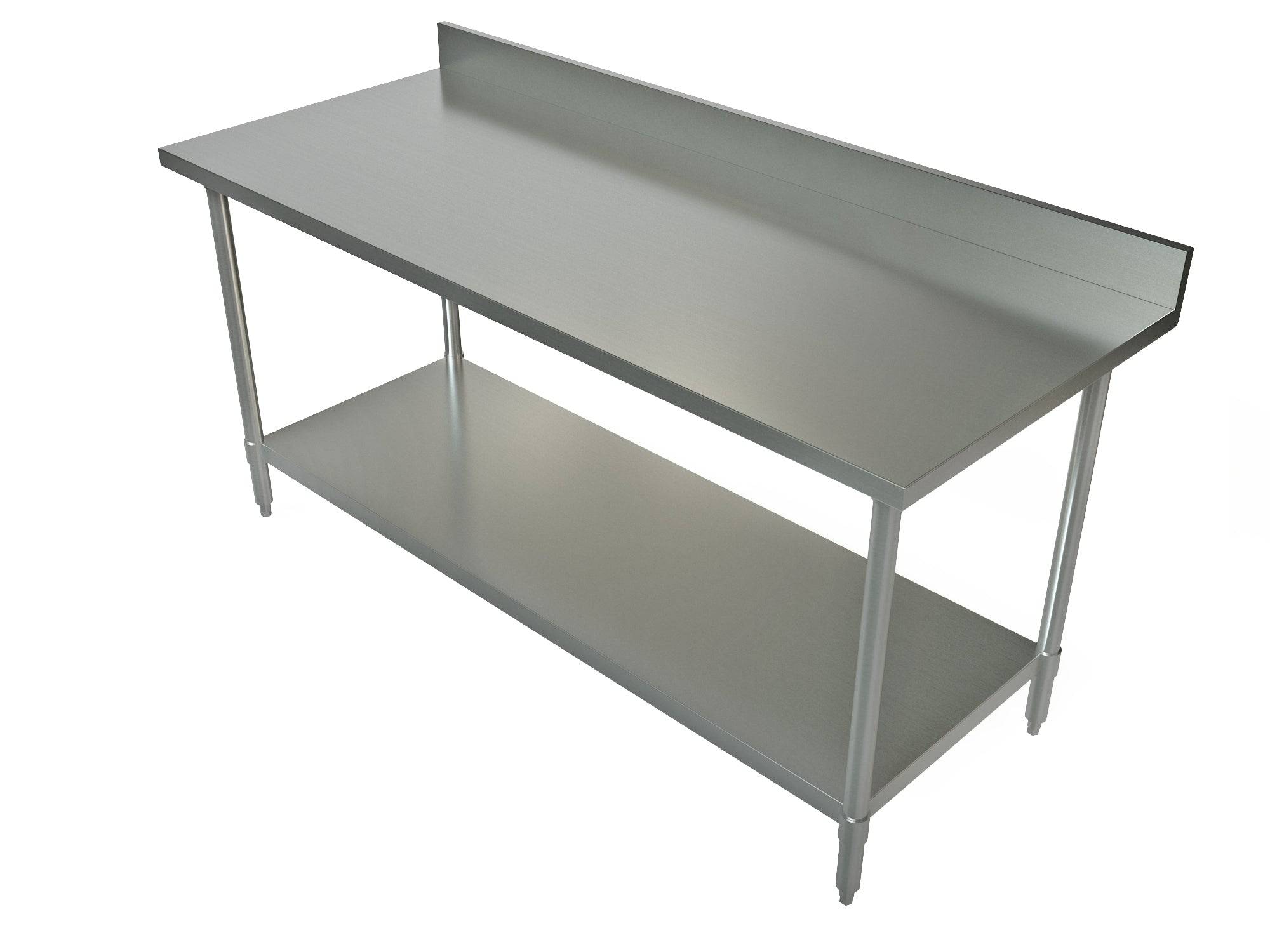 Work Table Stainless Steel Top with Backsplash - Tarrison