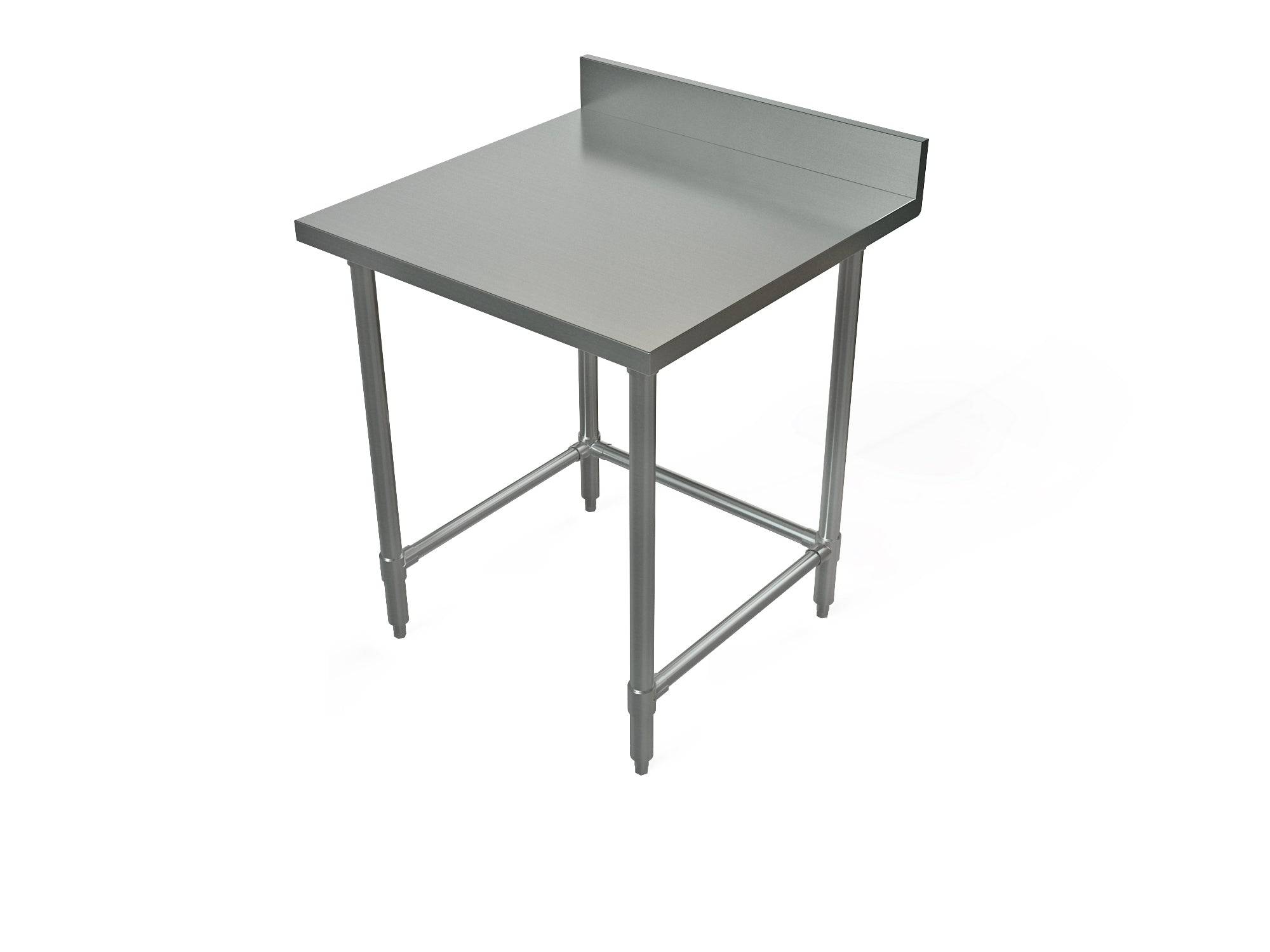 Work Table Stainless Steel Top with Backsplash - Tarrison