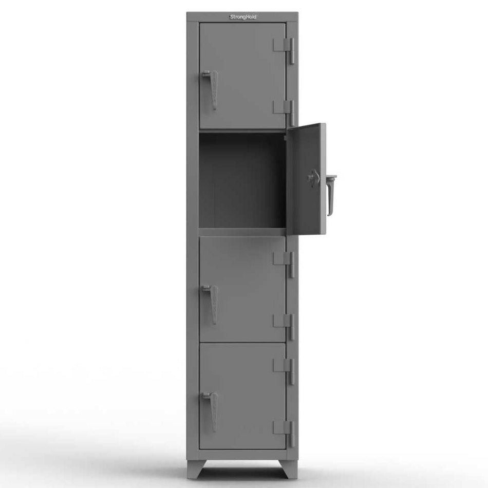 Extra Heavy Duty 14 GA 4-Tier Locker - Strong Hold