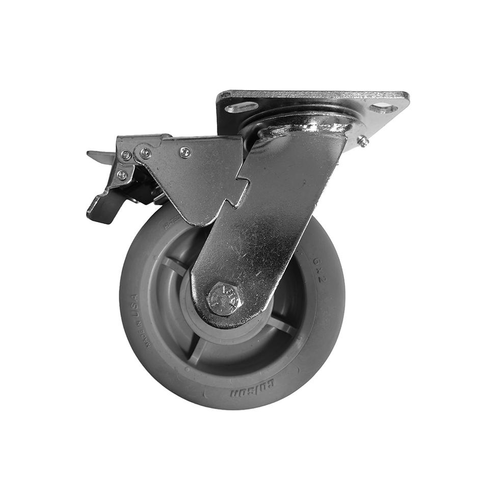 6" x 2" Colson Performa Wheel Swivel Caster w/ Total Lock Brake - 450 lbs. Capacity