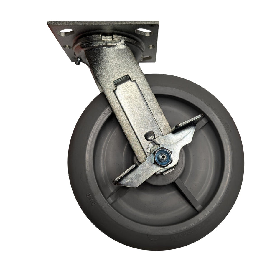 8" x 2" Colson Performa Wheel Swivel Caster W/ Brake - 600 lbs. Capacity