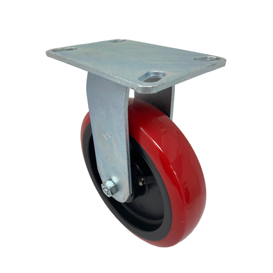8" x 2" Poly-Pro Medium/Heavy Duty Rigid Caster with Polyurethane Wheel - Durable Superior Casters