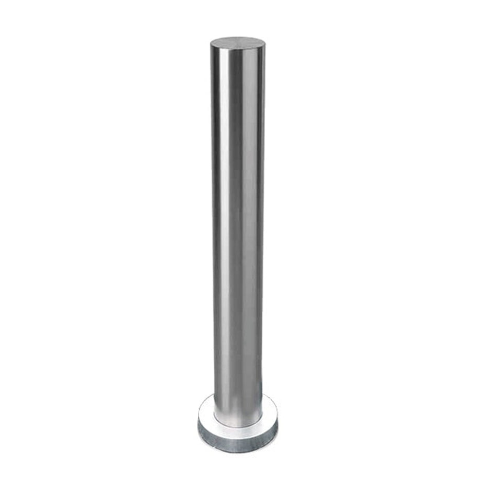 4.5" Fixed Embedded Stainless Steel Bollard with Baseplate - 316 Grade - 35.5" Height