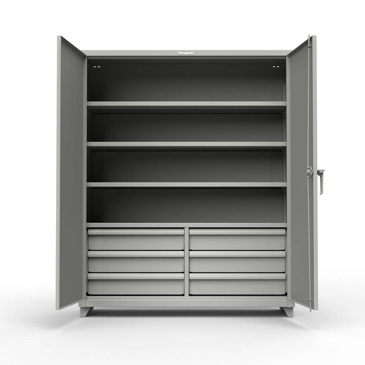 Extra Heavy Duty 14 GA Cabinet with 6 Half-Width Drawers - Strong Hold