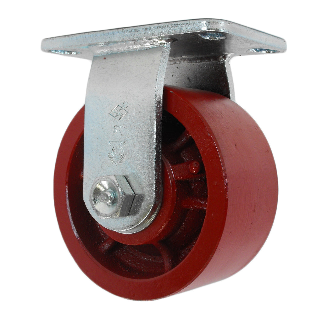 6" x 3" Ductile Steel Kingpinless Rigid Caster Heavy Duty - 6,000 lbs. Cap. - Durable Superior Casters