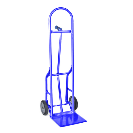 Single Pin Steel Hand Truck w/ Rubber Wheels, Long Nose Plate (55"H) - Dutro