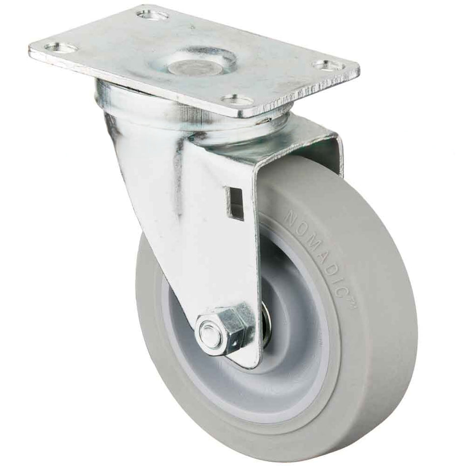 4" x 1-1/4" Food Service Grade Swivel Caster with Thermoplastic Wheel - Durable Superior Casters