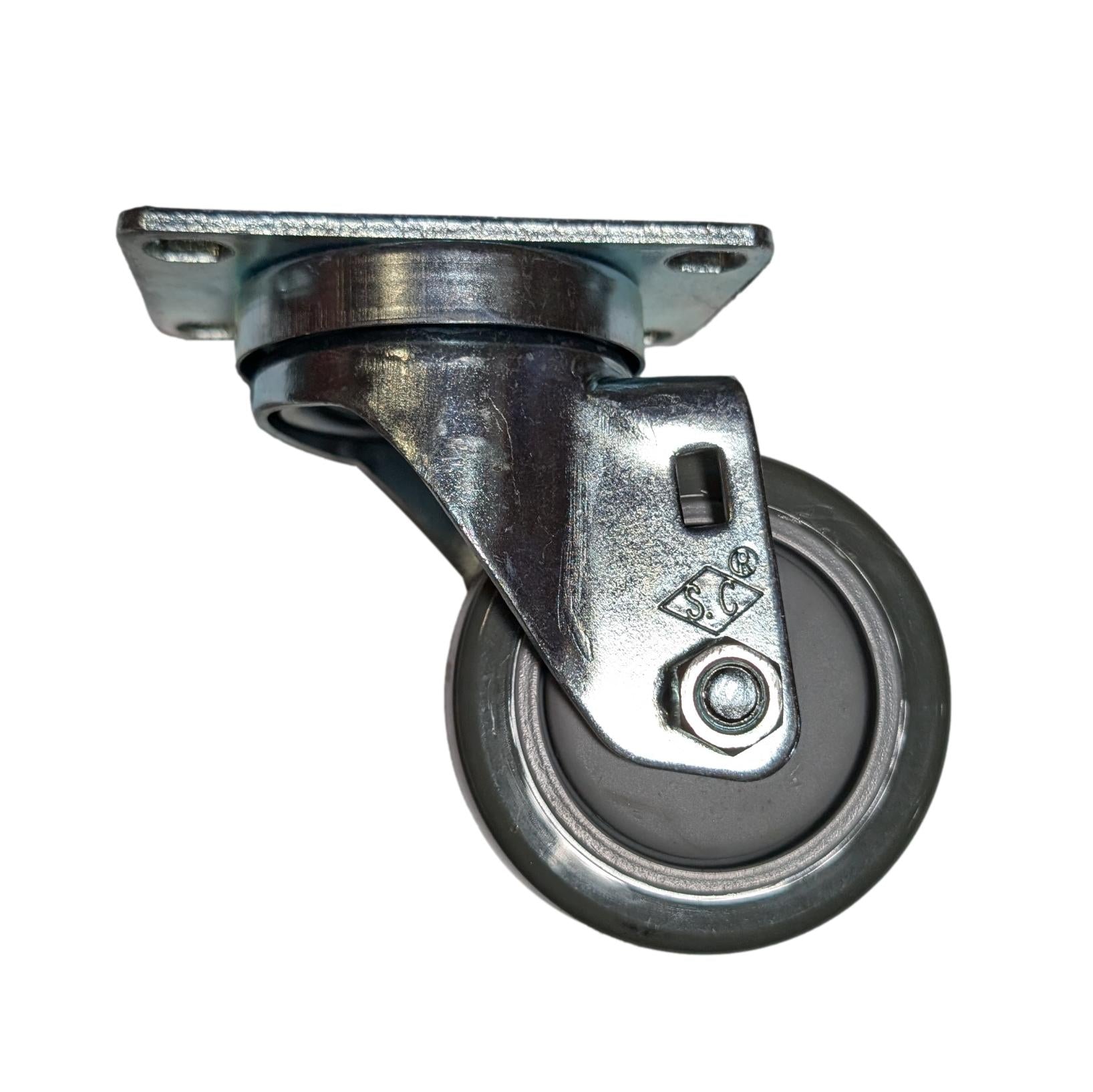 3" x 1-1/4" Poly Pro Wheel (Gray) Swivel Caster- 300 Lbs. Capacity - Durable Superior Casters