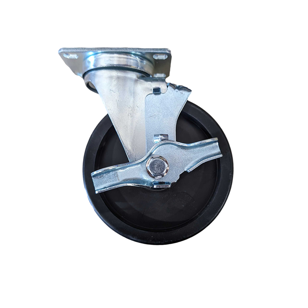 5" x 1-1/4" Polyolefin Wheel Swivel Caster w/Top Lock Brake - 200 lbs. Capacity - Durable Superior Casters