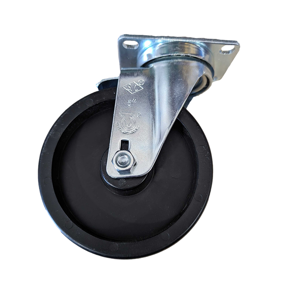 5" x 1-1/4" Polyolefin Wheel Swivel Caster w/Top Lock Brake - Durable Superior Casters - product view 2