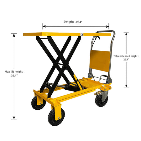 Single Scissor Lift Table, 330 to 1760 lbs, 29" to 39.5" Lifting Height - Apollo Forklift