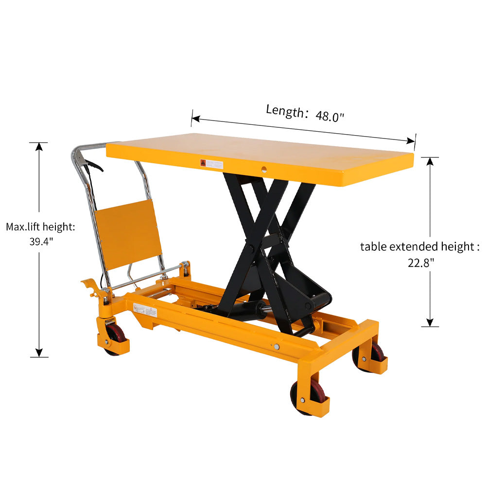 Single Scissor Lift Table, 3300 lbs, 39.4" Lifting Height - Apollo Forklift