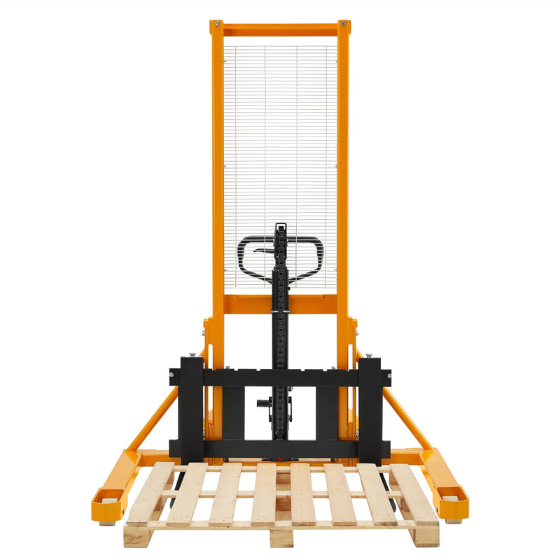 Straddle Legs Pallet Stacker, 1100-2200 lbs Capacity, 63" Lift Height