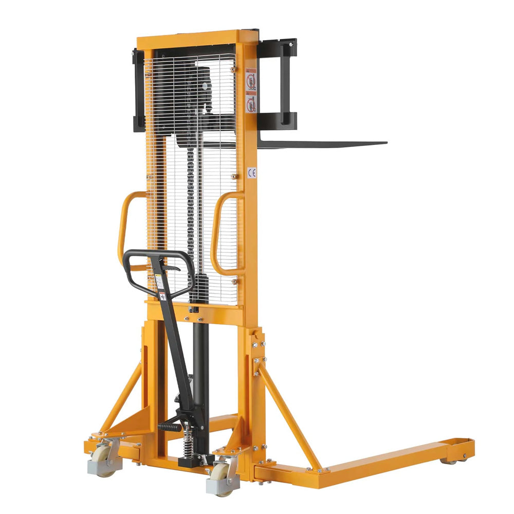 Straddle Legs Pallet Stacker, 1100-2200 lbs Capacity, 63" Lift Height - Apollo Forklift