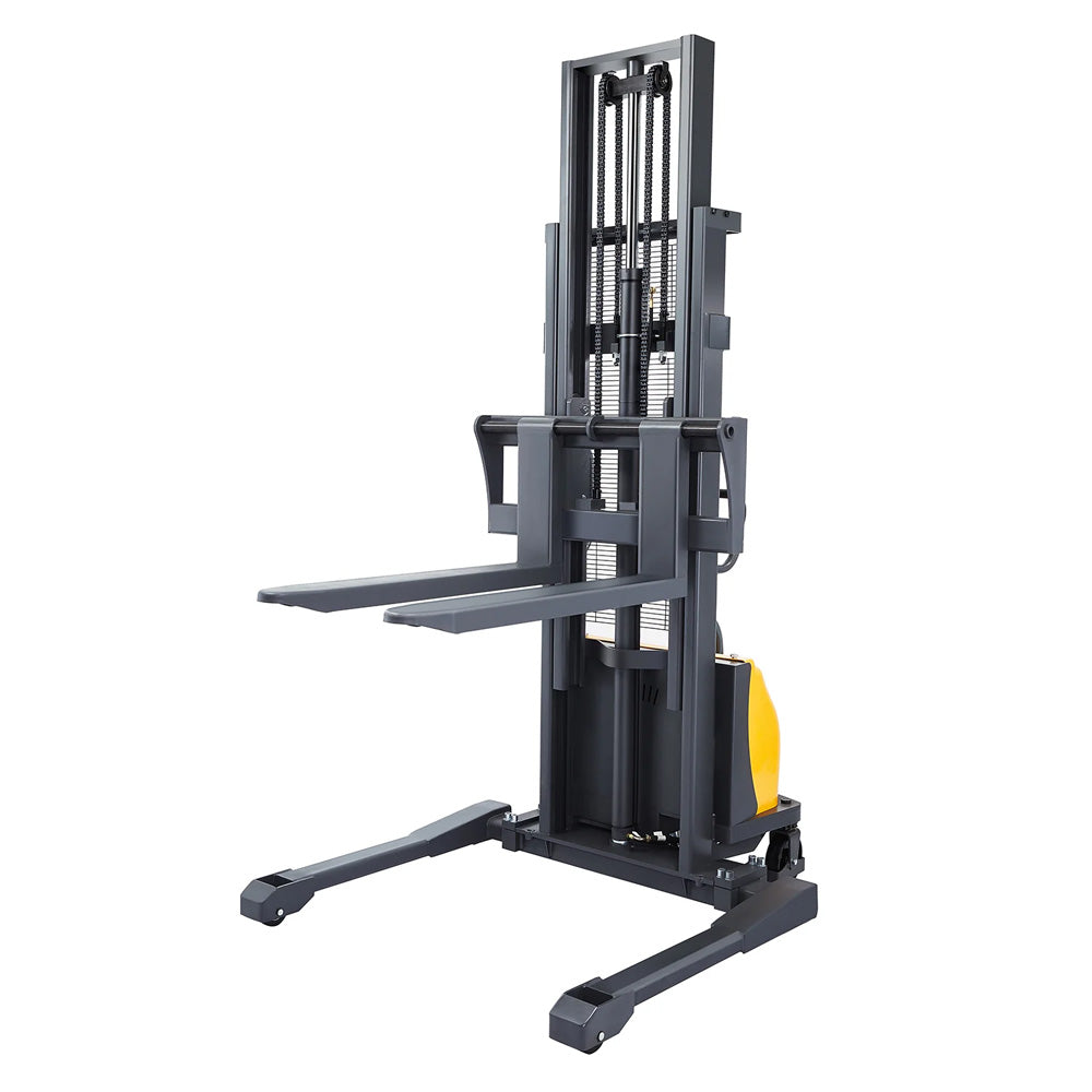 Semi-Electric Straddle Stacker, 3300 lbs Capacity, 118" Lifting Height - Apollo Forklift