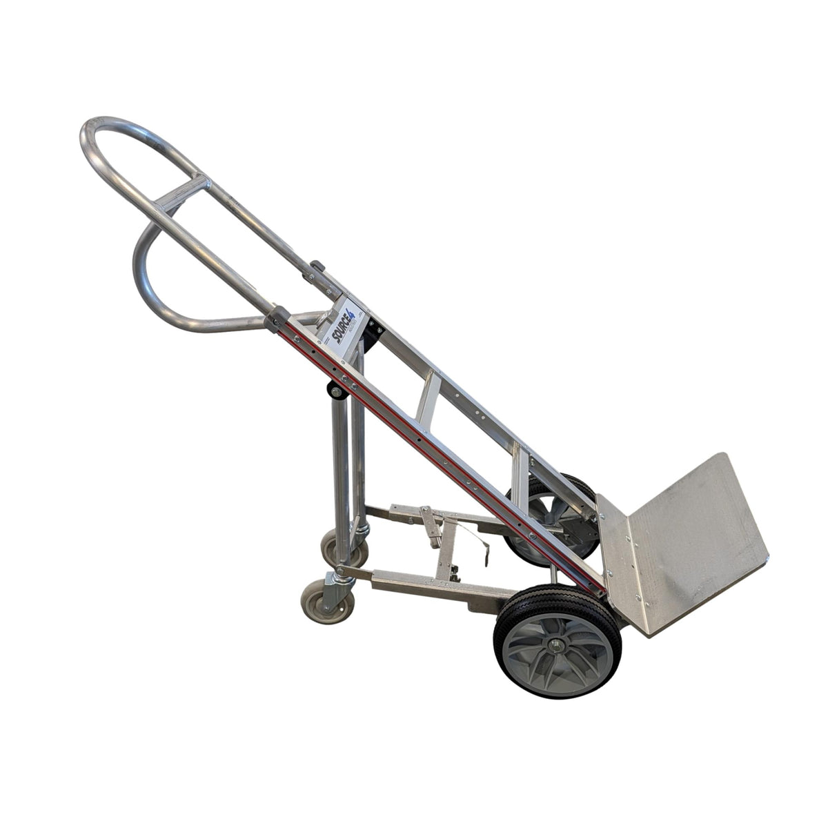 B&P Aluminum Hand Truck 60" w/ 4th Wheel Attachment - 600lb Capacity - B&P Manufacturing