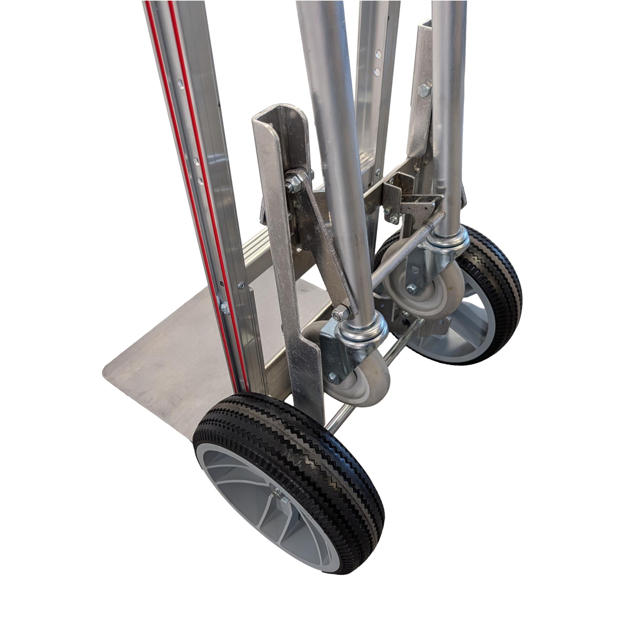 B&P Aluminum Hand Truck 60" w/ 4th Wheel Attachment - 600lb Capacity - B&P Manufacturing