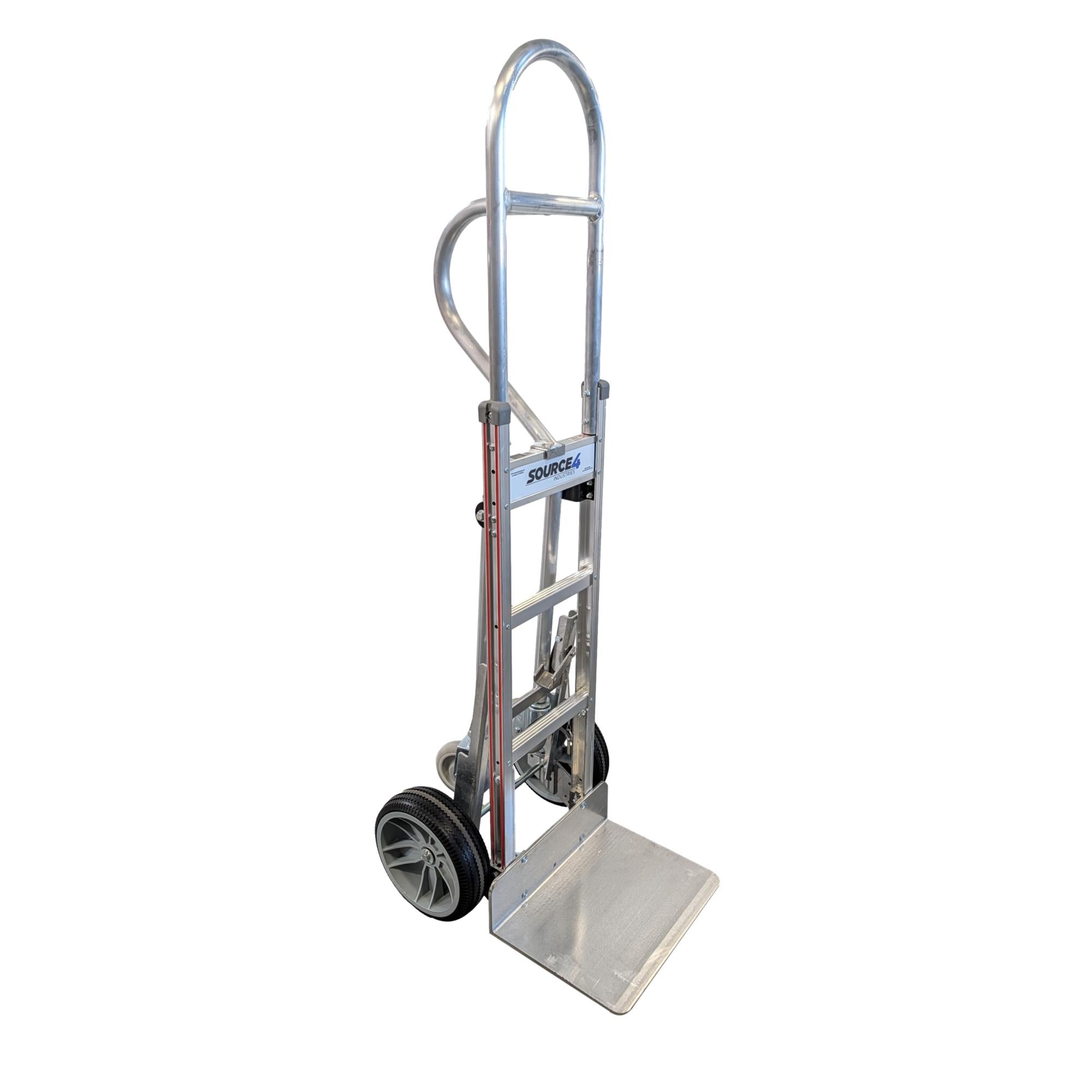 B&P Aluminum Hand Truck 60" w/ 4th Wheel Attachment - 600lb Capacity - B&P Manufacturing
