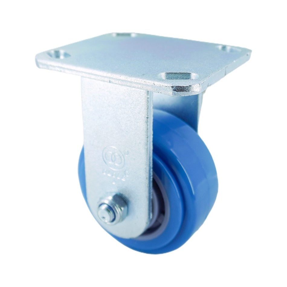 4in x 2in PU Top Plate Rigid Caster - 617 lbs alternate view