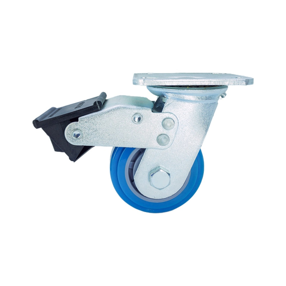 4in x 2in PU Swivel Caster with Dual Brake - 617 lbs alternate view
