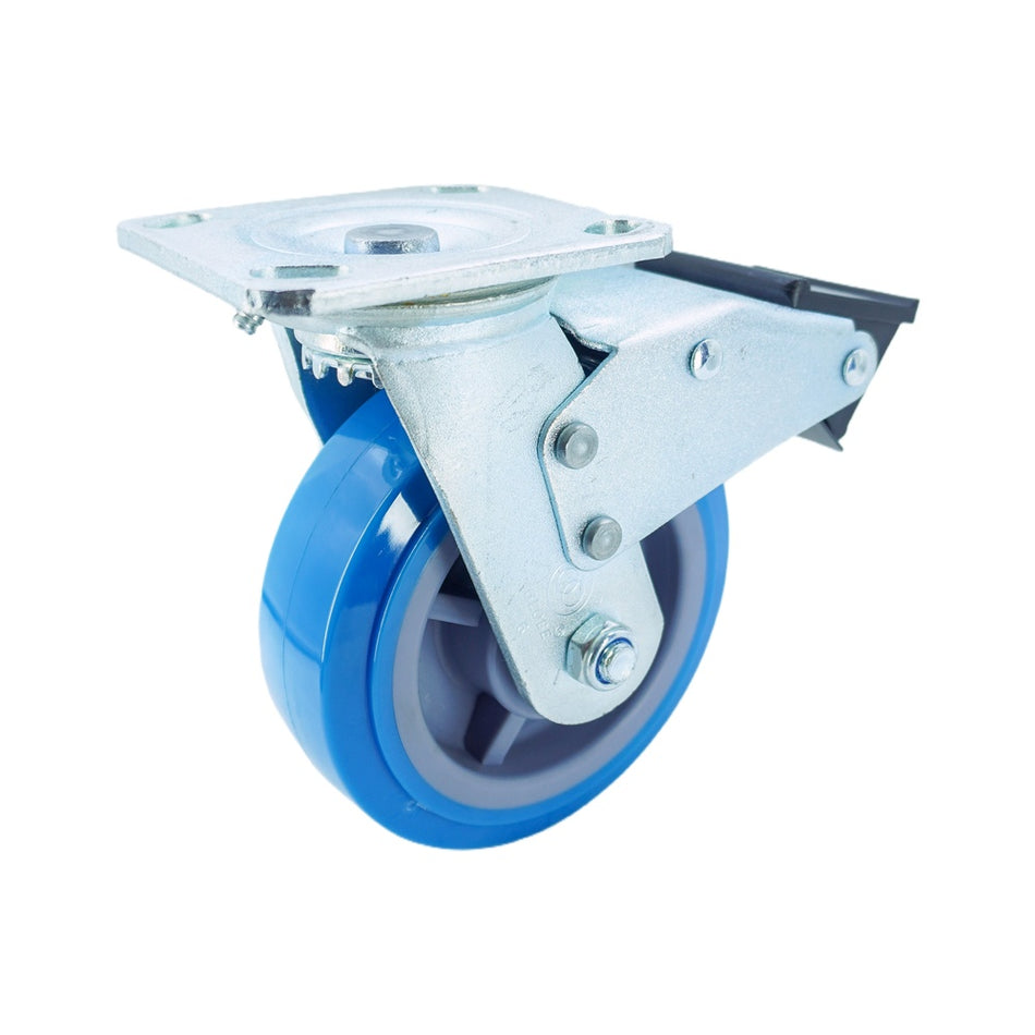 6in x 2in PU Swivel Caster with Dual Brake - 904 lbs