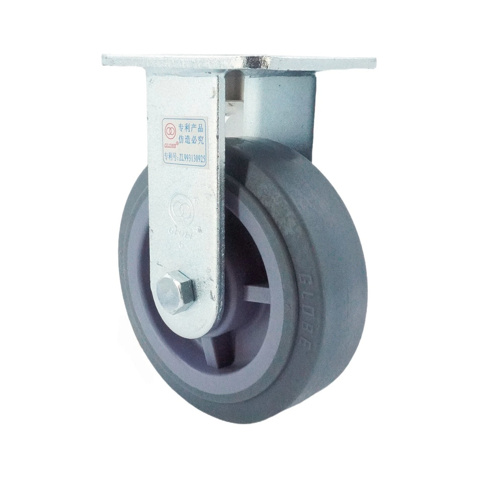 6in x 2in TPR Top Plate Rigid Caster - 617 lbs alternate view