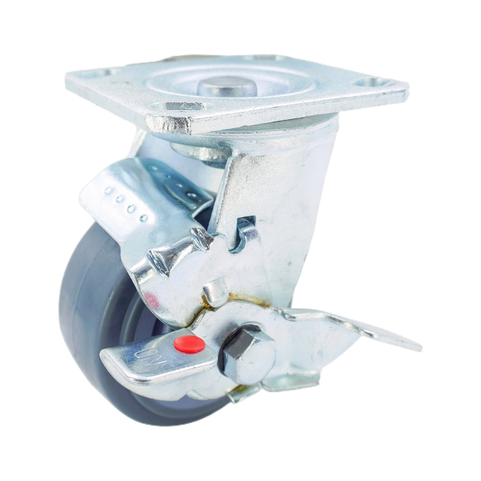 4in x 2in TPR Swivel Caster with Side Brake - 353 lbs alternate view