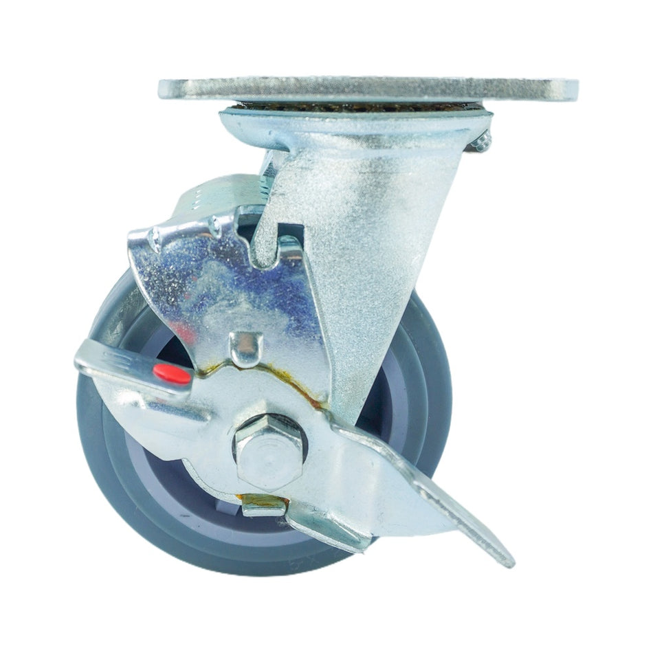5in x 2in TPR Swivel Caster with Side Brake - 397 lbs