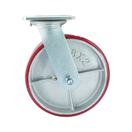 7.75in x 2in PU (Iron Core) Top Plate Swivel - 926 lbs - AQQCESS Globe Casters