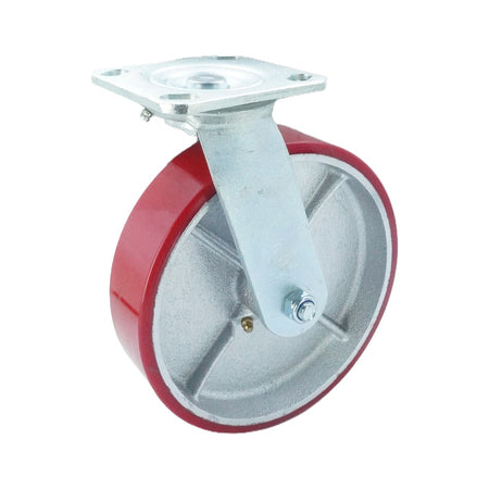 7.75in x 2in PU (Iron Core) Top Plate Swivel - 926 lbs - AQQCESS Globe Casters