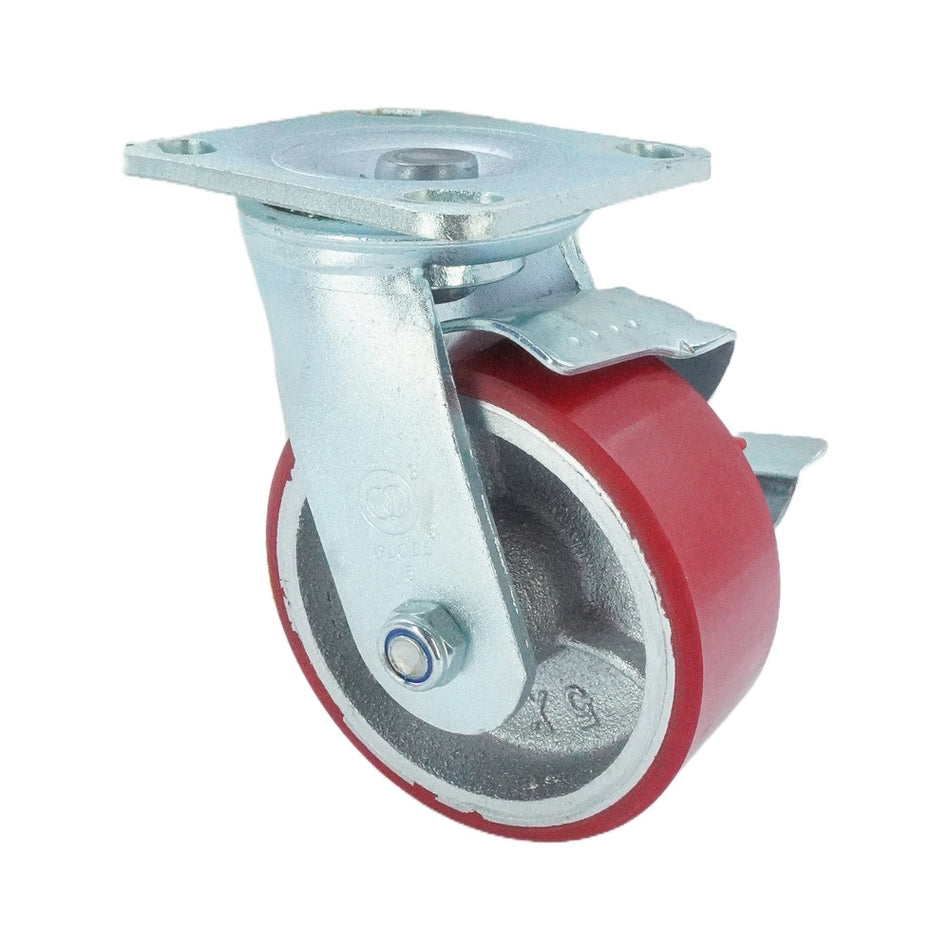 5in x 2in PU (Iron Core) Swivel with Side Brake - 772 lbs alternate view
