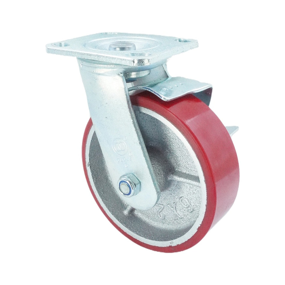 6in x 2in PU (Iron Core) Swivel with Side Brake - 904 lbs alternate view