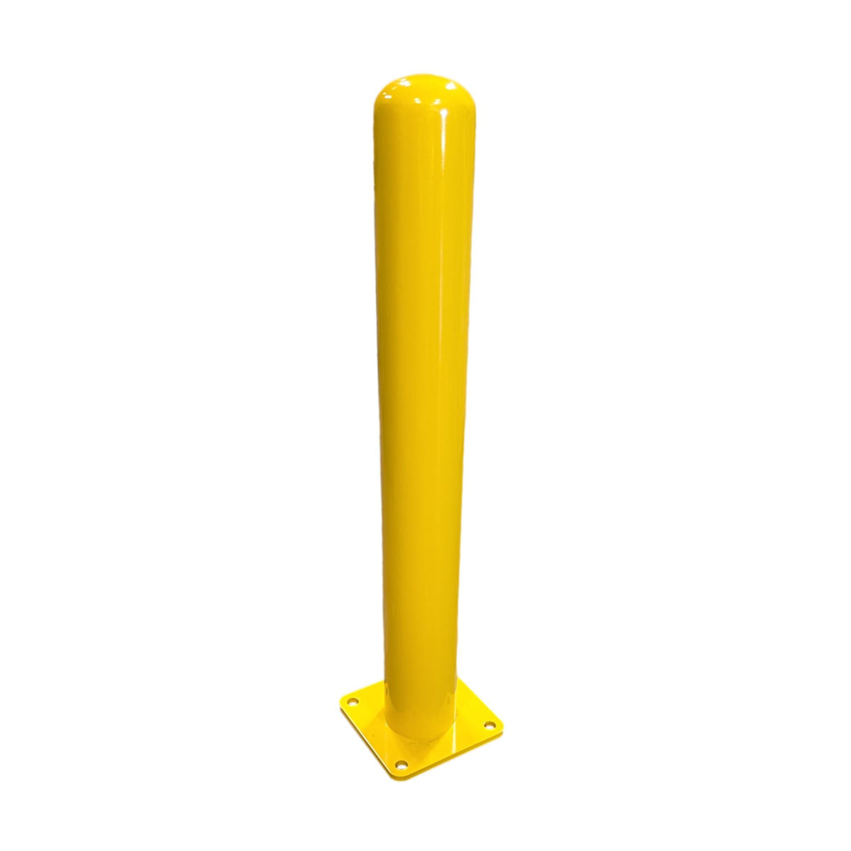 4" x 36" Yellow Steel Bollard with Square Baseplate
