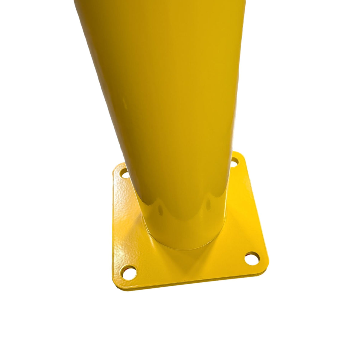Square Baseplate of 4" x 36" Yellow Steel Bollard