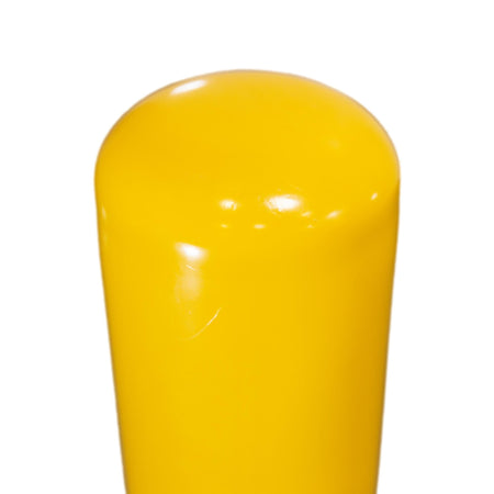 Top of 4" x 36" Yellow Steel Bollard with Square Baseplate
