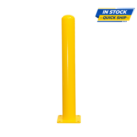 Fixed Steel Bollard 4" x 36" with Baseplate Surface Mount Post - S4 Bollards