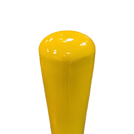 Top of 6" x 36" Yellow Steel Square Baseplate Bollard