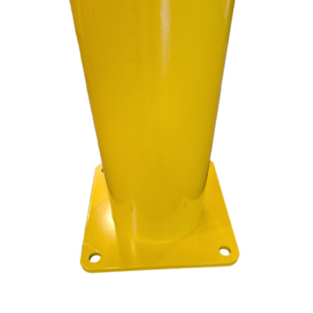 Square Baseplate of 6" x 36" Yellow Steel Bollard