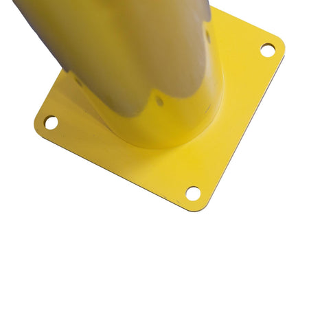 Square Baseplate of 6" x 36" Yellow Steel Bollard