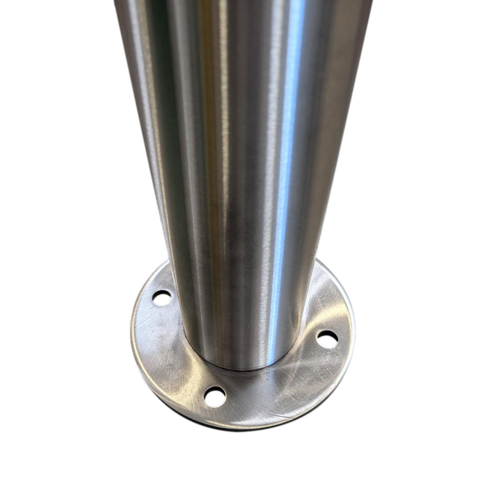 Round Baseplate of 4" x 36" Stainless Steel Bollard