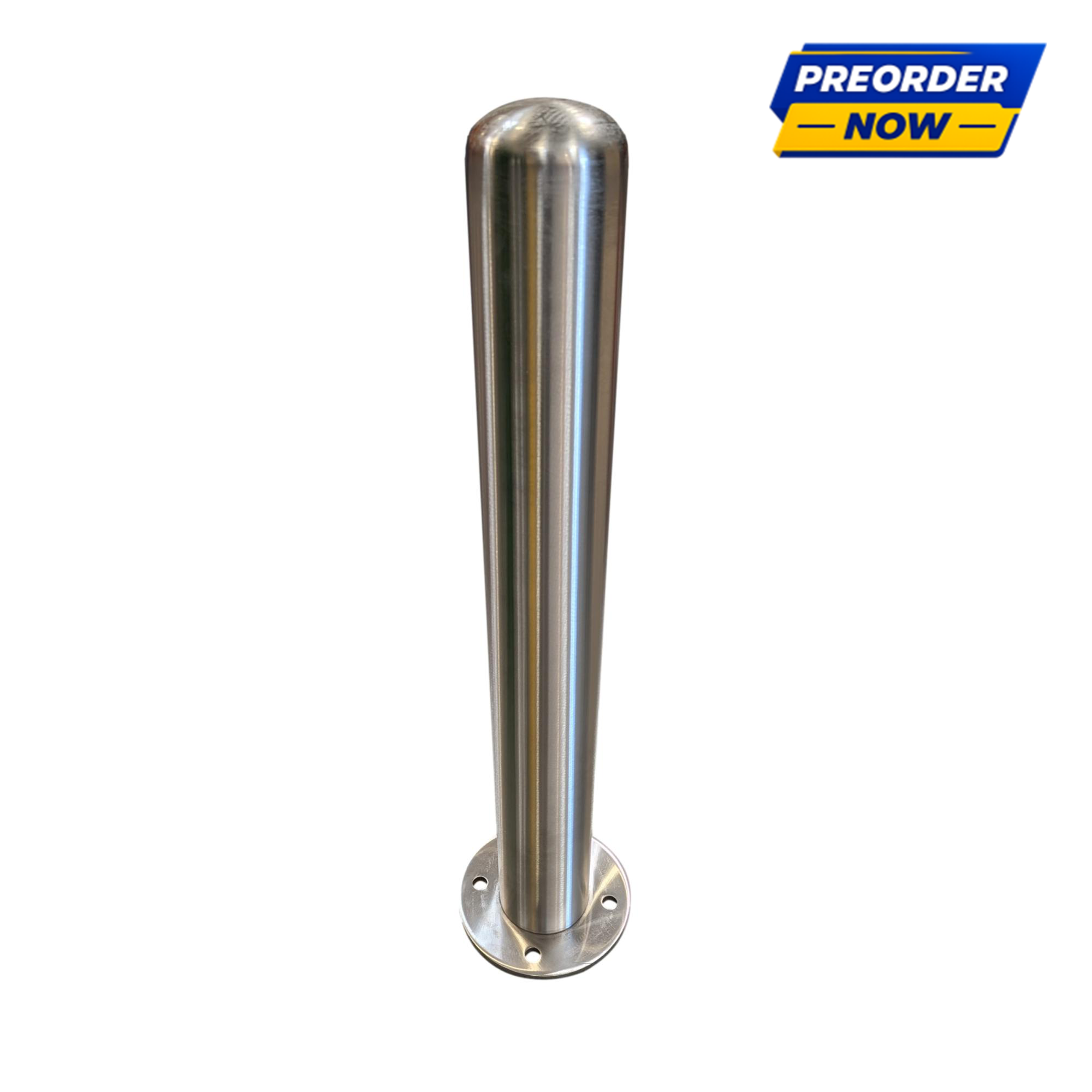 4" x 36" Stainless Steel Bollard with Round Baseplate